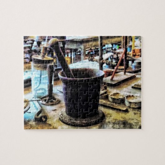Mortel en stamper in chemisch lab legpuzzel (Horizontaal)