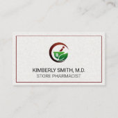 Mortel en stamper | Rx Leave-pictogram Visitekaartje (Voorkant)