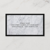 Mortel en stamper | Witte marmeren zwarte rand Visitekaartje (Achterkant)