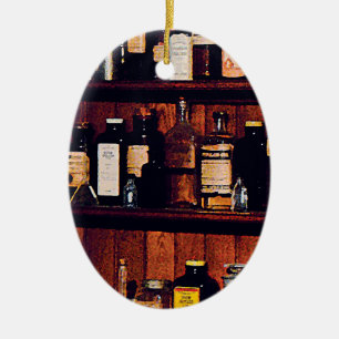 Mortel en Vijzels en Medicijnflesjes Keramisch Ornament