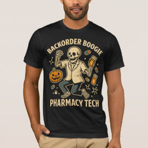 Mortel & Pestle Monster Pharmacy Tech Skeleton Hal T-shirt