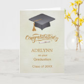 Mortel pet en diploma Afstuderen Gefeliciteerd Kaart (Gele Bloem)