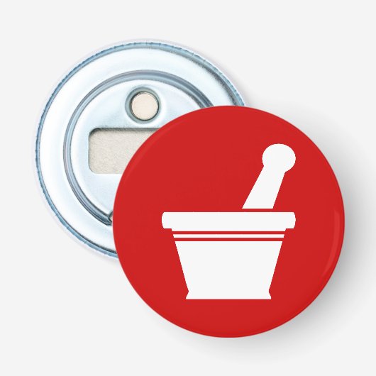 Mortel & Stamper Button Flesopener (Voorkant)