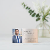 Mortgage Broker Photo Metallic Visitekaartje (Staand voorkant)