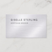 Mortgage Broker Silver Metallic Professional Visitekaartje (Voorkant)