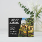 Mortgage Company Marketing 4 Redenen voor Refinant Briefkaart (Staand voorkant)