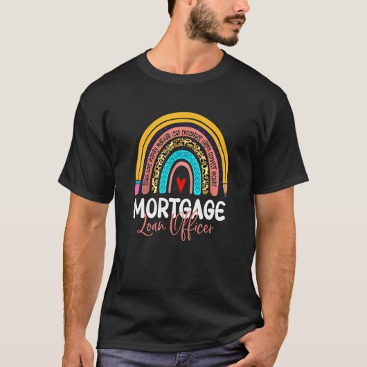 Mortgage Loan Officer Leopard Rainbow Accounting B T-shirt (Voorkant)