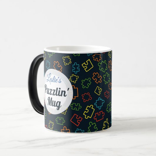 MORTHERENDE leuke Mok "(naam) Puzzlin "", (Voorkant links)