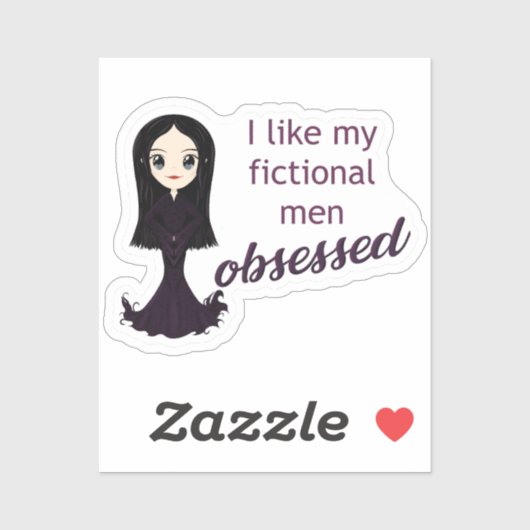Morticia geobsedeerd sticker (Vel)