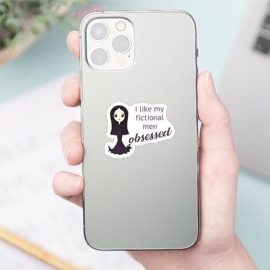Morticia geobsedeerd sticker (Telefoon)