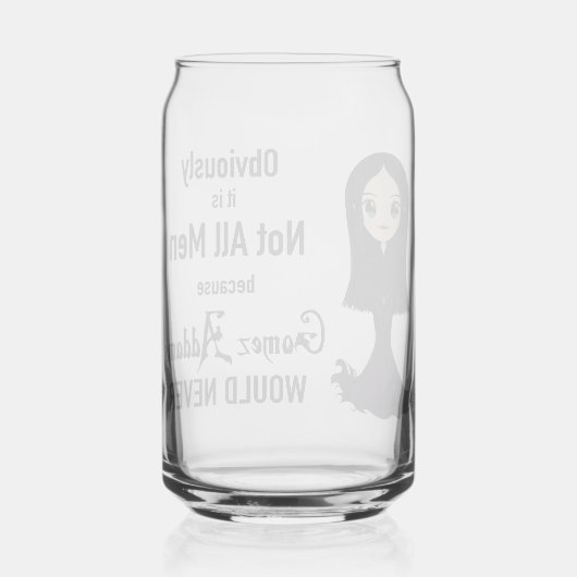 Morticia Niet alle Mannen kunnen Blikvorm Glas (Achterkant)