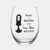 Morticia Niet alle Mannen Wijnglas Wijnglas Zonder Voet (Voorkant)
