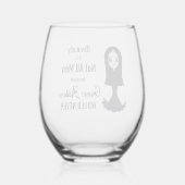 Morticia Niet alle Mannen Wijnglas Wijnglas Zonder Voet (Achterkant)