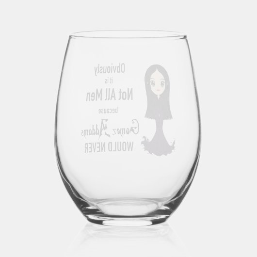Morticia Niet alle Mannen Wijnglas Wijnglas Zonder Voet (Achterkant)