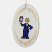 Mortician Holding Urn Kerstversier Keramisch Ornament (Links)