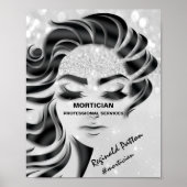 Mortician Studio Eyelash Silver Grey Bedankt Poster (Voorkant)