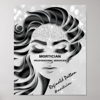 Mortician Studio Eyelash Silver Grey Bedankt Poster