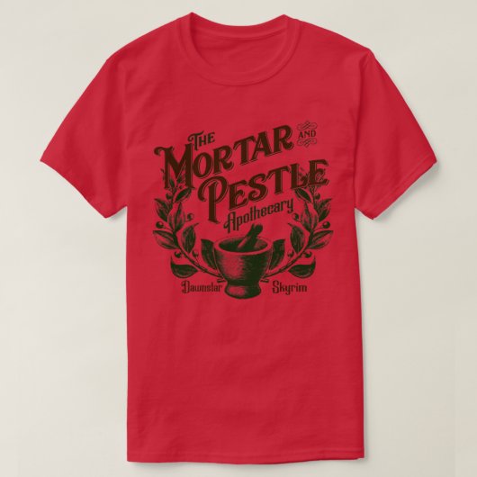 Mortier en Pestle Apothecary T-shirt (Design voorkant)