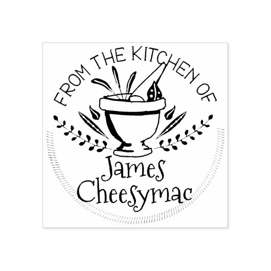 Mortier stamper kruiden culinair uit de keuken van rubberstempel (Afrduk)