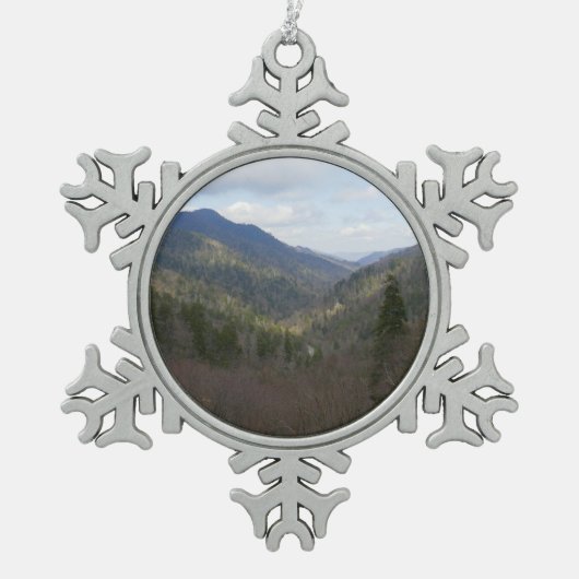 Morton Overlook at Great Smoky Mountains Tin Sneeuwvlok Ornament (Voorkant)
