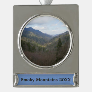 Morton Overlook at Great Smoky Mountains Verzilverd Banner Ornament