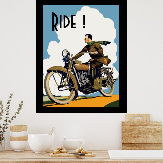  mortorfiets - Ride! Poster (Keuken)