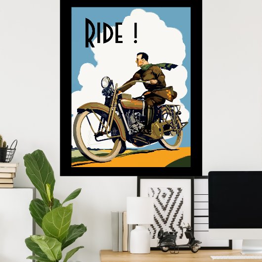  mortorfiets - Ride! Poster (Thuiskantoor)