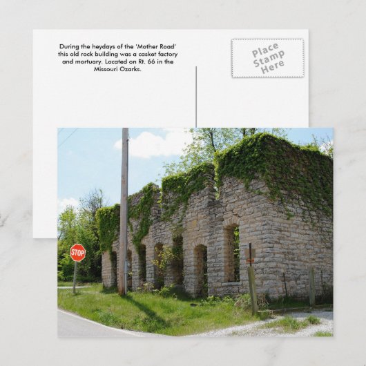 Mortuary and Casket Factory op Route 66 Briefkaart (Voorkant / Achterkant)