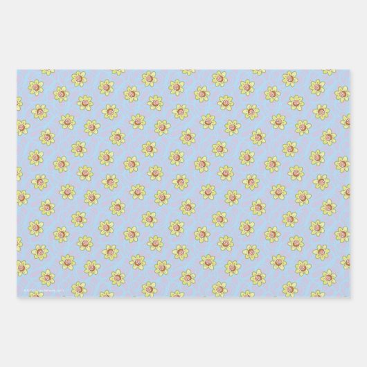 Morty Flower Pattern Inpakpapier Vel (Voorkant 2)