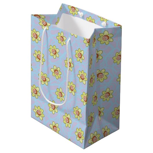 Morty Flower Pattern Medium Cadeauzakje (Voorkant Gekanteld)
