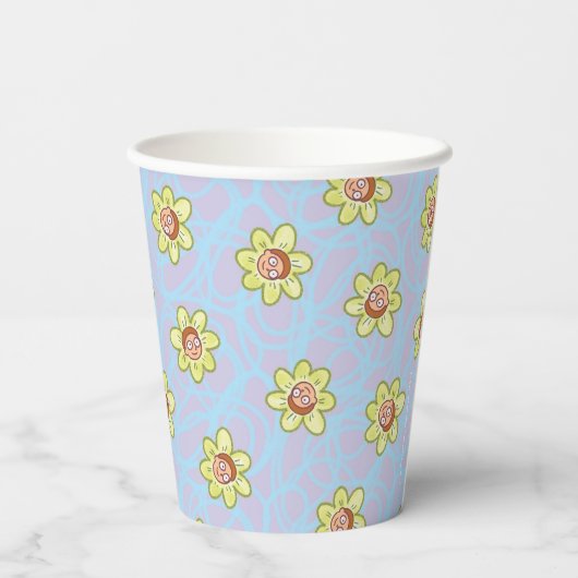 Morty Flower Pattern Papieren Bekers (Achterkant)