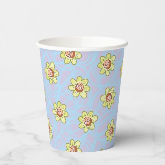Morty Flower Pattern Papieren Bekers (Links)