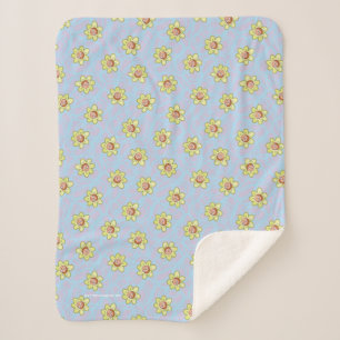 Morty Flower Pattern Sherpa Deken