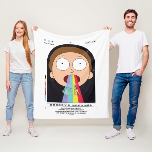 Morty Goodbye Moonmen citaat Grafisch Fleece Deken (In situ)