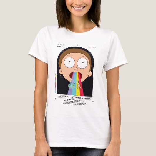 Morty Goodbye Moonmen citaat Grafisch T-shirt (Voorkant)