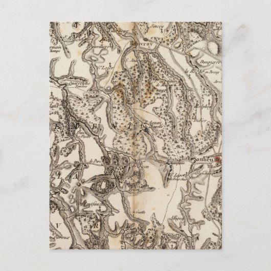 Morvan Atlas Map Briefkaart (Voorkant)