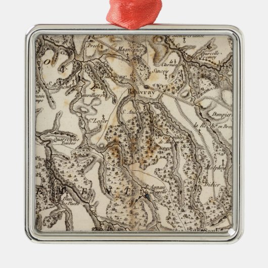 Morvan Atlas Map Metalen Ornament (Voorkant)