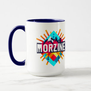 Morzine Alpen Tweekleurige Koffiemok Mok