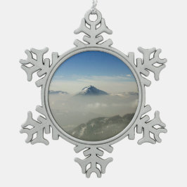 Morzine France Holiday Card Poster Photo Block Tin Sneeuwvlok Ornament