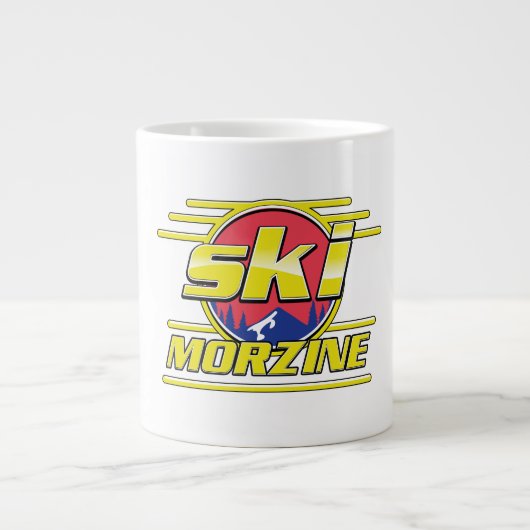 Morzine France Ski 80s logo Grote Koffiekop (Voorkant)