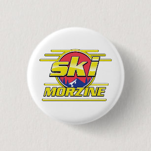 Morzine France Ski 80s logo Ronde Button 3,2 Cm
