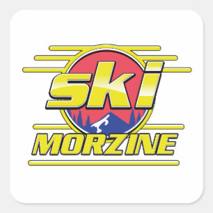 Morzine France Ski 80s logo Vierkante Sticker