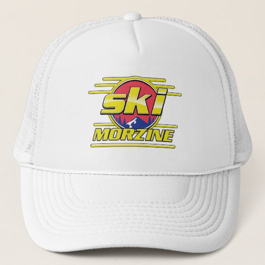 Morzine Frankrijk Ski 80s logo Trucker Pet (Voorkant)