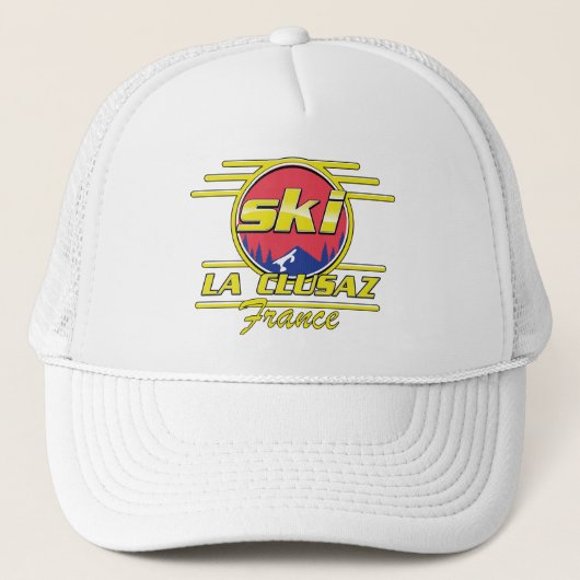 Morzine Frankrijk Ski 80s logo Trucker Pet (Voorkant)