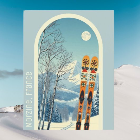 Morzine Frankrijk ski Ansichtkaart Briefkaart