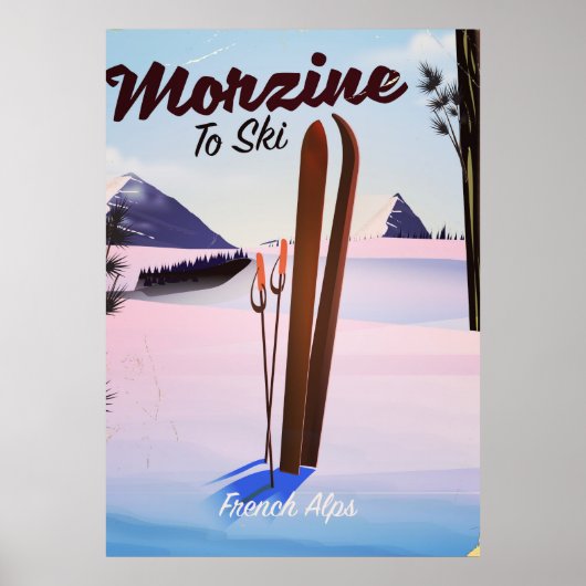 Morzine, French Alps ski poster (Voorkant)