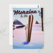 Morzine, French Alps ski poster Briefkaart (Voorkant / Achterkant)