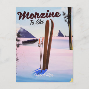 Morzine, French Alps ski poster Briefkaart