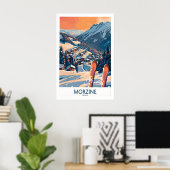 Morzine Muur Kunst Poster - Ski Print 1 (Thuiskantoor)