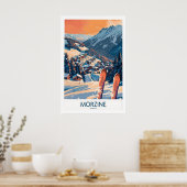 Morzine Muur Kunst Poster - Ski Print 1 (Keuken)